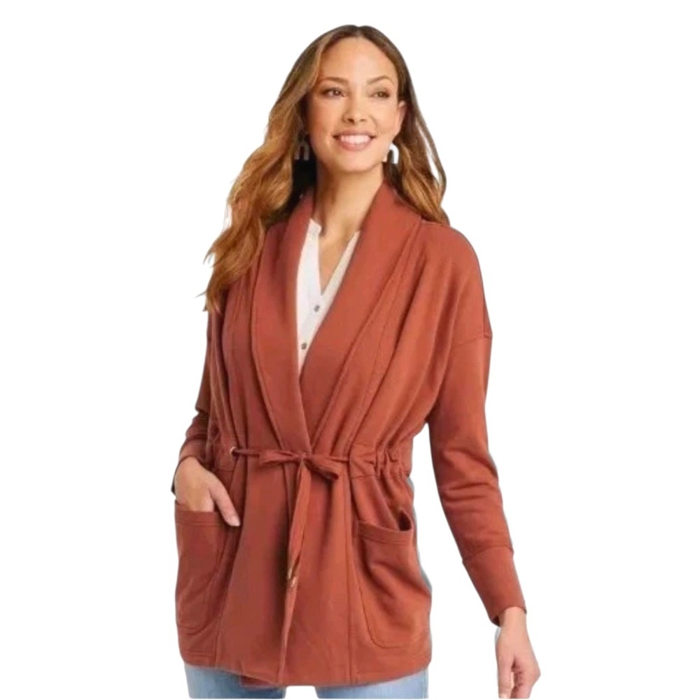 Women's size XS Oversized‎ Slouchy Drapey Open Grungecore Casual Pocket Cardigan